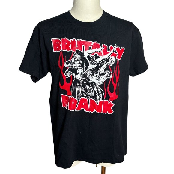 Brutally Frank Graphic Band Tee T-Shirt L Black Short Sleeve Punk Crewneck - Picture 1 of 6